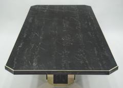 Jean Claude Mahey J C Mahey for Paco Rabanne black Portoro marble dining table brass 1979 - 1119982