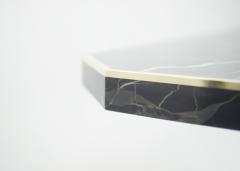 Jean Claude Mahey J C Mahey for Paco Rabanne black Portoro marble dining table brass 1979 - 1119988