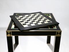 Jean Claude Mahey J C Mahey lacquered and brass game table 1970s - 989383