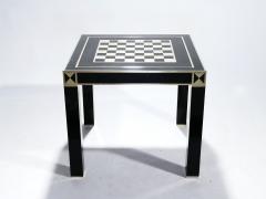 Jean Claude Mahey J C Mahey lacquered and brass game table 1970s - 989389