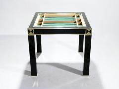 Jean Claude Mahey J C Mahey lacquered and brass game table 1970s - 989390