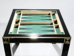 Jean Claude Mahey J C Mahey lacquered and brass game table 1970s - 989393