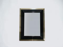 Jean Claude Mahey J C Mahey wall Mirror in black Lacquer and brass 1970 - 990744