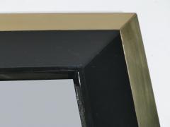 Jean Claude Mahey J C Mahey wall Mirror in black Lacquer and brass 1970 - 990746