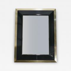 Jean Claude Mahey J C Mahey wall Mirror in black Lacquer and brass 1970 - 994833