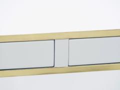 Jean Claude Mahey J C Mahey white lacquer and brass console 1970s - 1327343