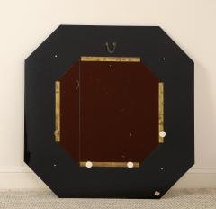 Jean Claude Mahey Jean Claude Mahey Octagonal Black Lacquered Brass Wall Mirror circa 1970 - 4783837