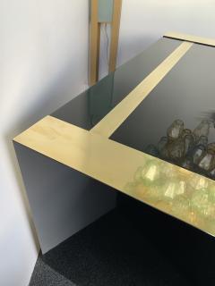 Jean Claude Mahey Lacquered and Brass Desk side box by Jean Claude Mahey France 1970s - 1039032