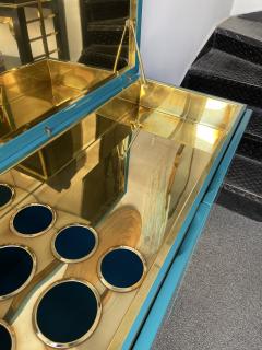 Jean Claude Mahey Lacquered and Brass Dry Bar Cabinet by Jean Claude Mahey France 1970s - 2158375