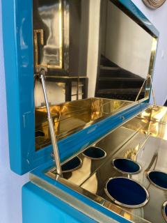 Jean Claude Mahey Lacquered and Brass Dry Bar Cabinet by Jean Claude Mahey France 1970s - 2158380