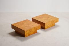 Jean Claude Mahey PAIR OF ELM BURL COFFEE TABLES 1970s - 3938206