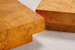 Jean Claude Mahey PAIR OF ELM BURL COFFEE TABLES 1970s - 3938208