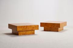 Jean Claude Mahey PAIR OF ELM BURL COFFEE TABLES 1970s - 3938210