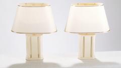 Jean Claude Mahey Pair of French J C Mahey lacquer and brass table lamps 1970 s - 987098