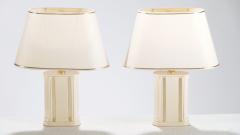 Jean Claude Mahey Pair of French J C Mahey lacquer and brass table lamps 1970 s - 987099