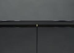 Jean Claude Mahey Pair of small black lacquer cabinets night stands by J C Mahey 1970s - 1114985