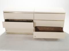 Jean Claude Mahey Pair of small lacquer chest of drawers by J C Mahey 1970s - 1025888