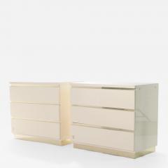 Jean Claude Mahey Pair of small lacquer chest of drawers by J C Mahey 1970s - 1029033