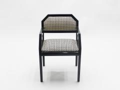 Jean Claude Mahey Rare pair of black lacquer chairs J C Mahey 1970s - 1581156