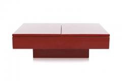 Jean Claude Mahey Red Lacquered Sliding Bar Coffee Table - 438273