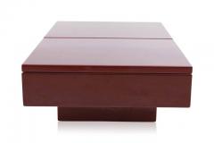 Jean Claude Mahey Red Lacquered Sliding Bar Coffee Table - 438277
