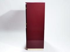 Jean Claude Mahey Red lacquer and brass cabinet by J C Mahey 1970 s - 983765