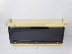 Jean Claude Mahey Unique J C Mahey black lacquered brass bar cabinet counter 1970s - 2927507