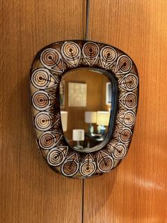 Jean Claude Malarmey Ceramic mirror by Jean Claude Malarmey Vallauris France 1970s - 3571075