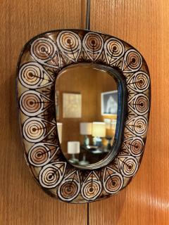 Jean Claude Malarmey Ceramic mirror by Jean Claude Malarmey Vallauris France 1970s - 3571078