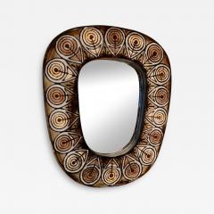 Jean Claude Malarmey Ceramic mirror by Jean Claude Malarmey Vallauris France 1970s - 3572621