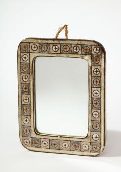 Jean Claude Malarmey Glazed Ceramic Wall Mirror by Jean Claude Malarmey Vallauris France - 3139940