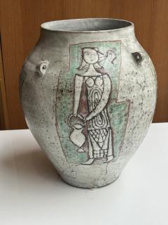 Jean Derval Ceramic Vase by Jean Derval Vallauris France 1960s - 4752371