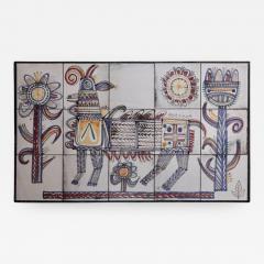 Jean Derval Large Jean Derval Ceramic Tile Wall Panel France 1950s - 595499