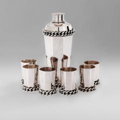Jean Despres Cocktail shaker with six tumblers - 4338066