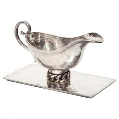 Jean Despres Jean Despres 1889 1980 A Silvered Metal Gravy Sauce Boat on Stand 1966 - 2138296