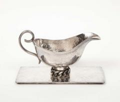 Jean Despres Jean Despres 1889 1980 A Silvered Metal Gravy Sauce Boat on Stand 1966 - 2138297