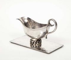 Jean Despres Jean Despres 1889 1980 A Silvered Metal Gravy Sauce Boat on Stand 1966 - 2138303