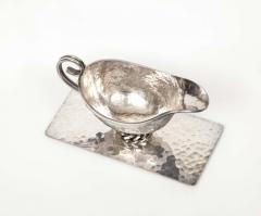 Jean Despres Jean Despres 1889 1980 A Silvered Metal Gravy Sauce Boat on Stand 1966 - 2138306