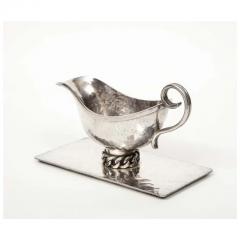 Jean Despres Jean Despres 1889 1980 A Silvered Metal Gravy Sauce Boat on Stand 1966 - 3899530