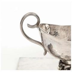 Jean Despres Jean Despres 1889 1980 A Silvered Metal Gravy Sauce Boat on Stand 1966 - 3899532