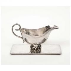 Jean Despres Jean Despres 1889 1980 A Silvered Metal Gravy Sauce Boat on Stand 1966 - 3899533