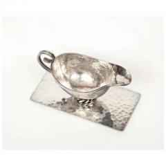 Jean Despres Jean Despres 1889 1980 A Silvered Metal Gravy Sauce Boat on Stand 1966 - 3899534