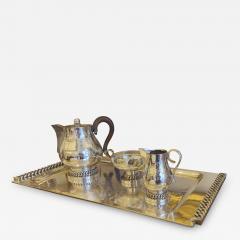 Jean Despres jean Despres signed full tea set and plate - 2049362