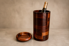 Jean Dobr Brazilian Modern Wine Holder with Lid in Rosewood Imbuia Wood by Jean Dobr  - 4707655