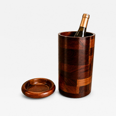 Jean Dobr Brazilian Modern Wine Holder with Lid in Rosewood Imbuia Wood by Jean Dobr  - 4711406