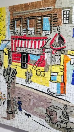 Jean Dufy Mosaic of a Jean Dufy Paris Street Scene Watercolor c 1960 - 2376003