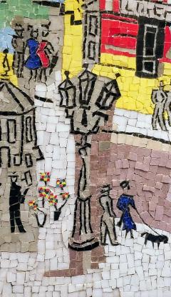 Jean Dufy Mosaic of a Jean Dufy Paris Street Scene Watercolor c 1960 - 2376005