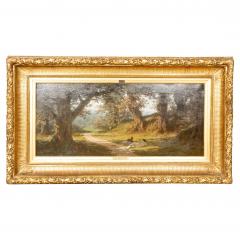 Jean Edouard Dargent Large Oil On Canvas Painting Of A Man With His Dog - 4698427