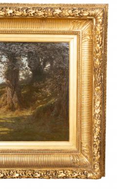 Jean Edouard Dargent Large Oil On Canvas Painting Of A Man With His Dog - 4698430