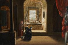 Jean Francois Chabolle Oil Painting of a Knights Tomb Jean Francois Chabolle Paris Collection - 2163981